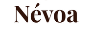 nevoa logo in fudge on white
