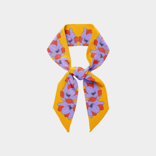 Silk Twilly Flor - Jaune